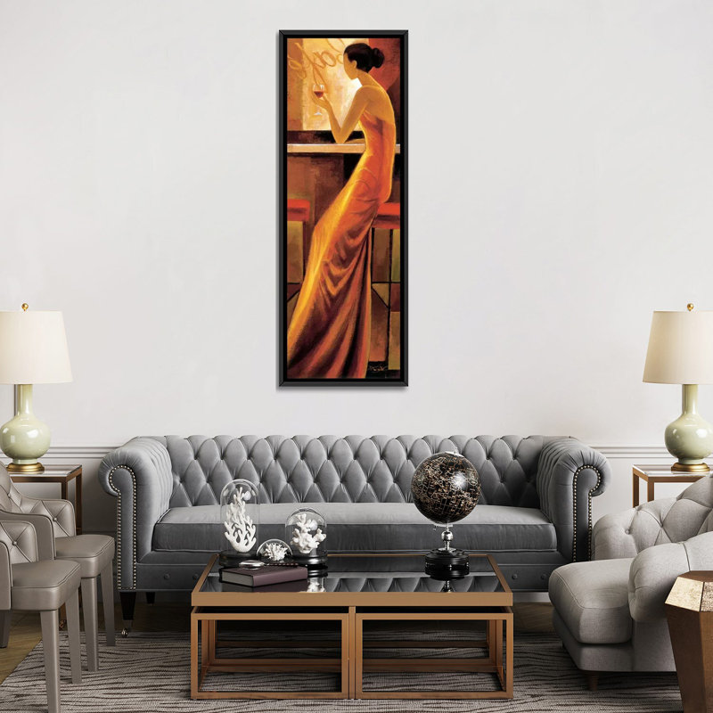 «Enigmatique», impression sur toile tendue, H 48 po x l 16 po x P 1,5 po, Cadre noir
