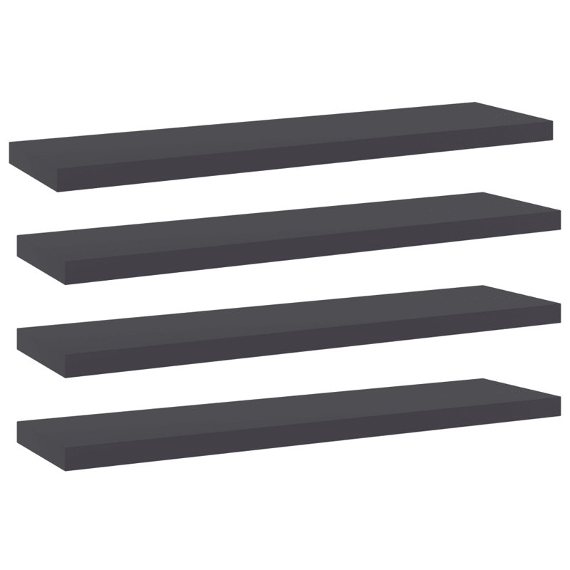 Cunane 1.5cm H Bookcase, Concrete Grey, 1.5cm H x 40cm W x 10cm D