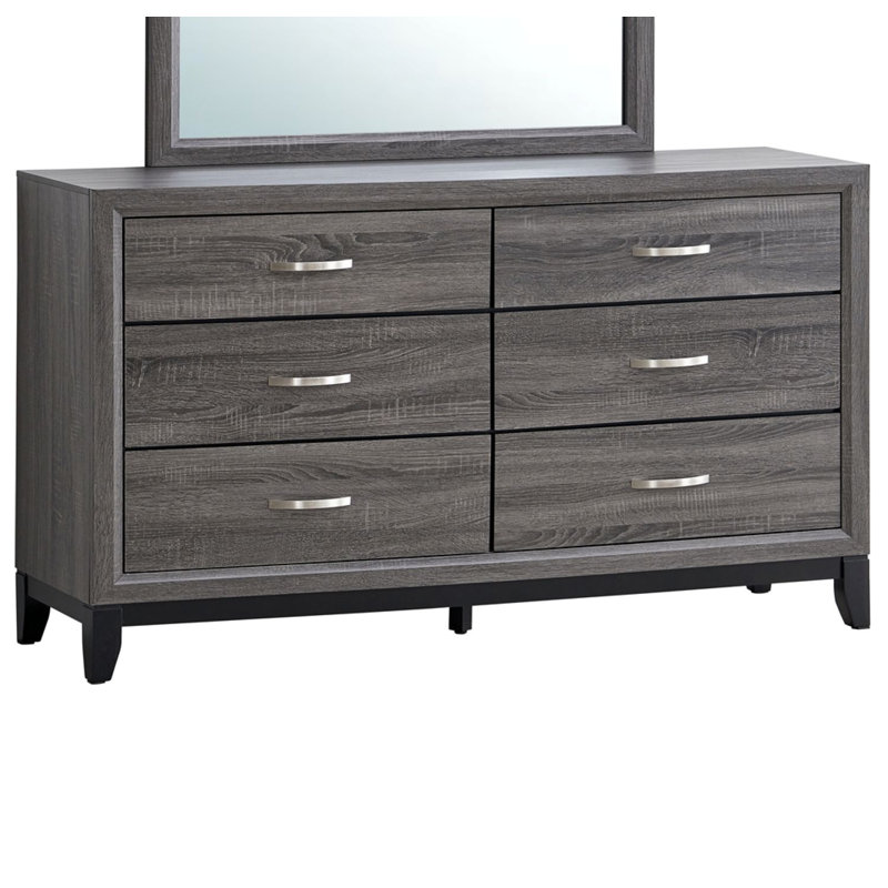 Vanves 6 Drawer  Dresser, Gray
