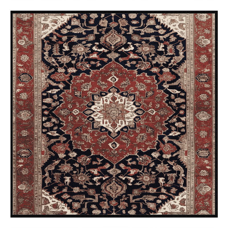 Machine Washable Persian Brown Area Rug, Square 3'