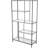 Naseerah Metal 4 Shelf Storage Black Shelving Unit with Clear Glass Shelves