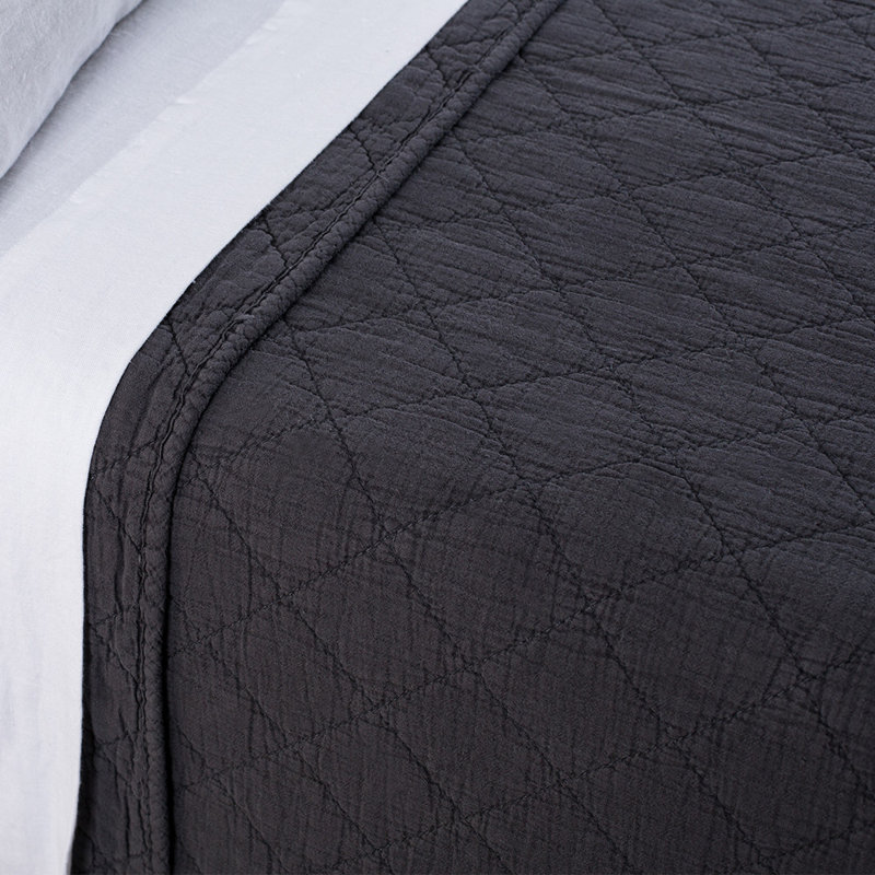 Huntington Cotton Sham, Midnight, King Coverlet