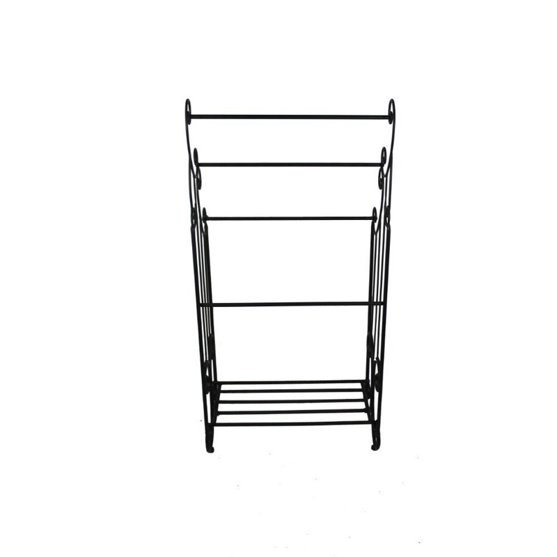 Porte-serviettes en étain avec tablette - Rangement moderne robuste à 3 niveaux pour salle de bain, buanderie, cuisine