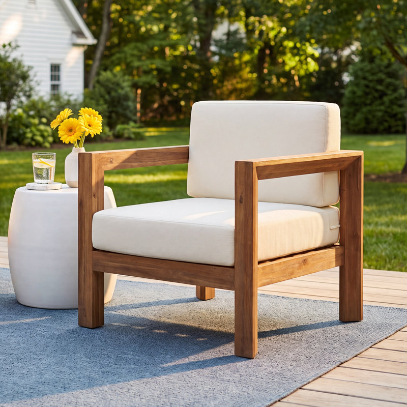 Kesia Acacia Outdoor Lounge Chair