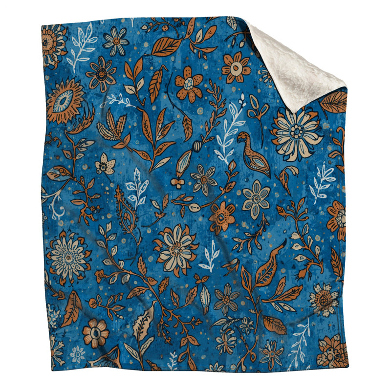 Floral Botanical Pattern Blankets, 50in W x 60in H