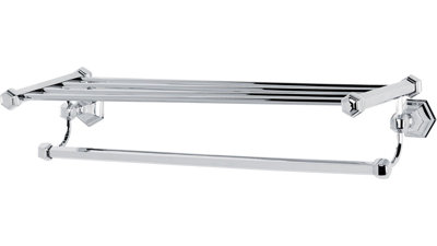 Nicole Metal Accent Shelf with Towel Bar