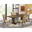 L'ensemble de table de salle à manger 5 pièces comprend une table de salle à manger rectangulaire avec rallonge amovible et 4 chaises rembourrées en tissu brun, jacobin vieilli-1437975338-1437975339-1437975340