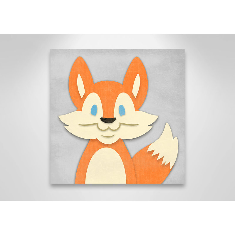 «Cheery Fox», impression sur papier, H 12 po x l 12 po x P 1,5 po, Toile