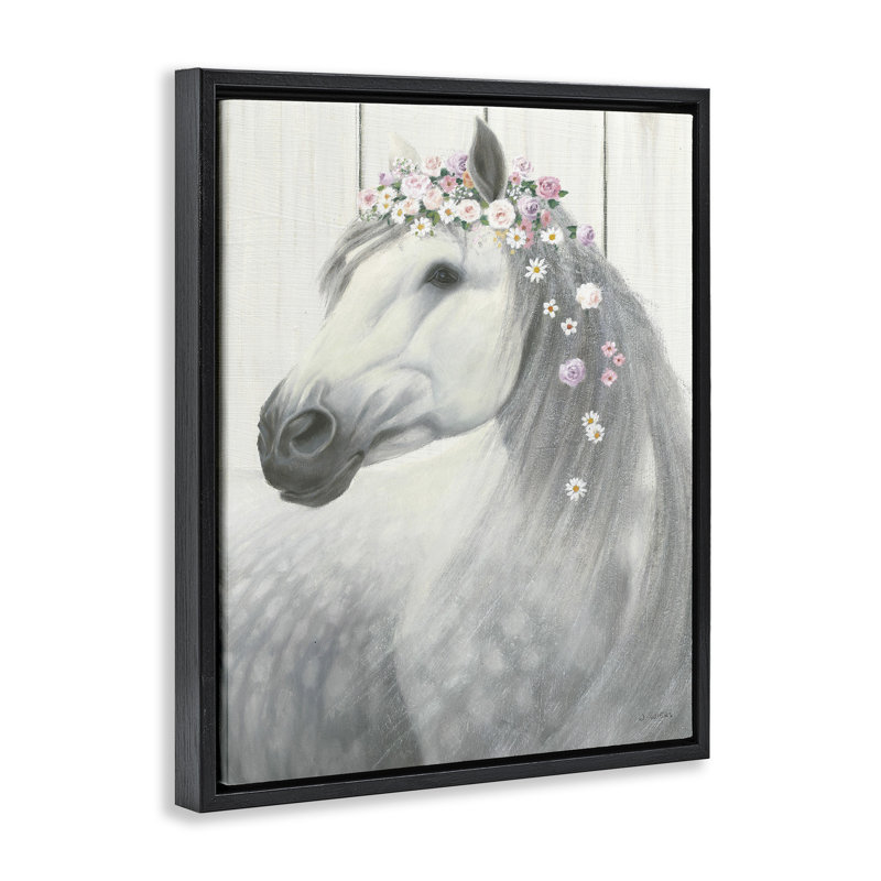 «Spirit Stallion Horse» par James Wiens, Cadre flottant noir de jais, H 17 po x l 21 po