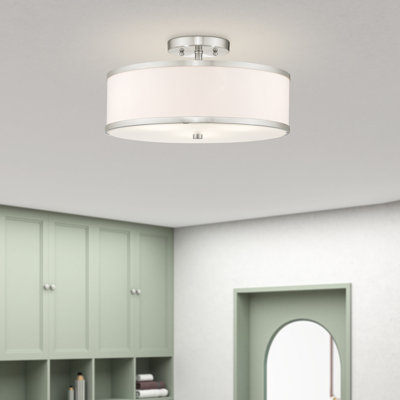 Berthine Linen Blend Semi Flush Mount