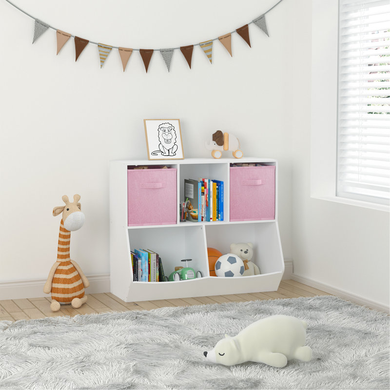 Bibliothèque avec tiroirs pliables en tissu