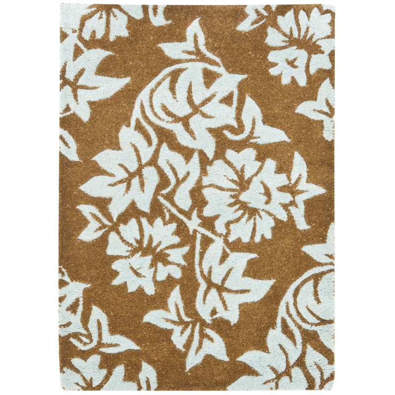 Candelo Hand Tufted Wool And Viscose Floral Rug, Rectangle 2' x 3'