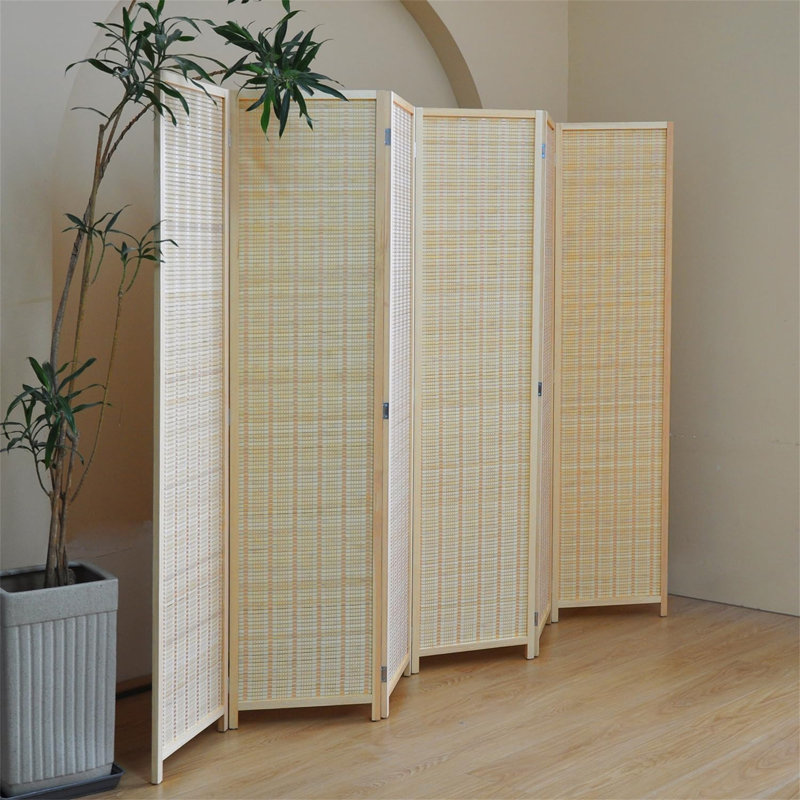 Paravent 6 panneaux, H 66,93 po x l 78,74 po x P 4,8 po, Naturel