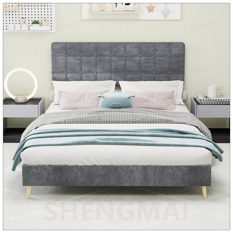 Tête de lit souple grand format avec éponge haute densité, design minimaliste moderne pour le confort et le style, s'adaptant à différents styles de chambre à coucher