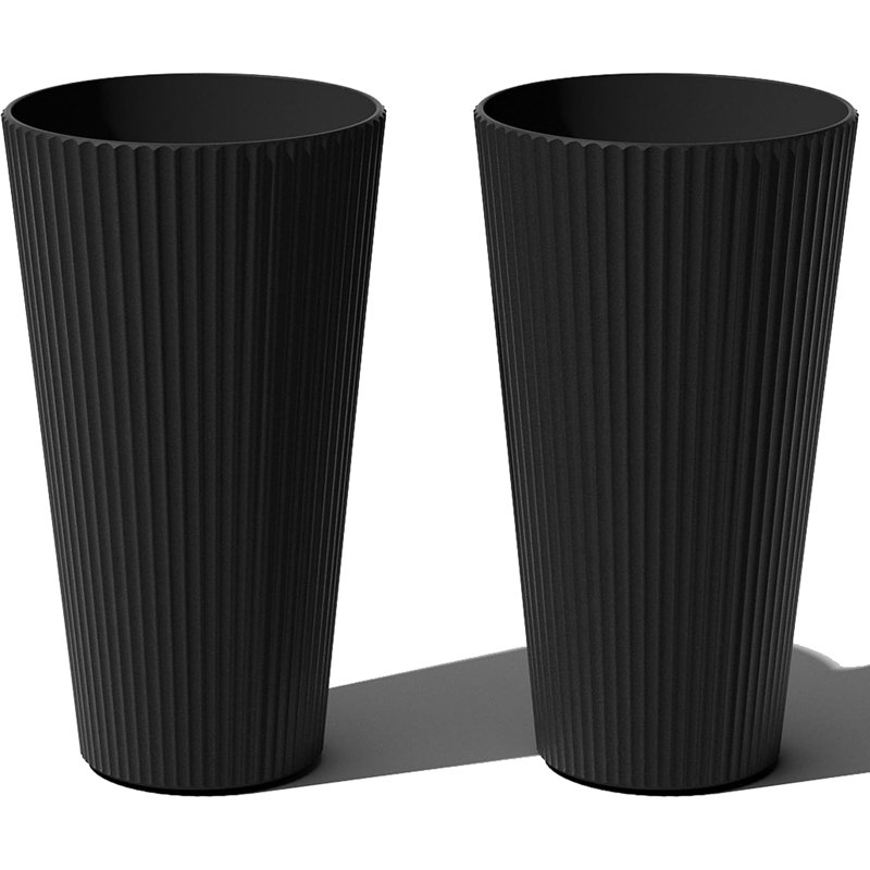 Grand pot à fleurs Series pour porche, patio, cour arrière | Matériau plastique-béton durable | Décor moderne pour plantes hautes, herbes