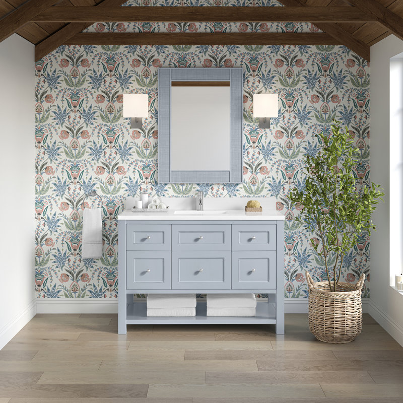 Breckenridge 48'' W Single Vanity, Serenity Blue, White Zeus, Single-Hole