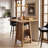 Kitchen Island with Storage, 3-Tier Square Counter Height Island Table, Farmhouse Small Coffee Bar Table for Kitchen, Dining Room, Living Room, Rustic Brown