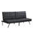 Comfortable With Wood Base, Stainless Leg, Black Leather, 42.52In Package Depth Modern Bed In Frame, 12.4In Height