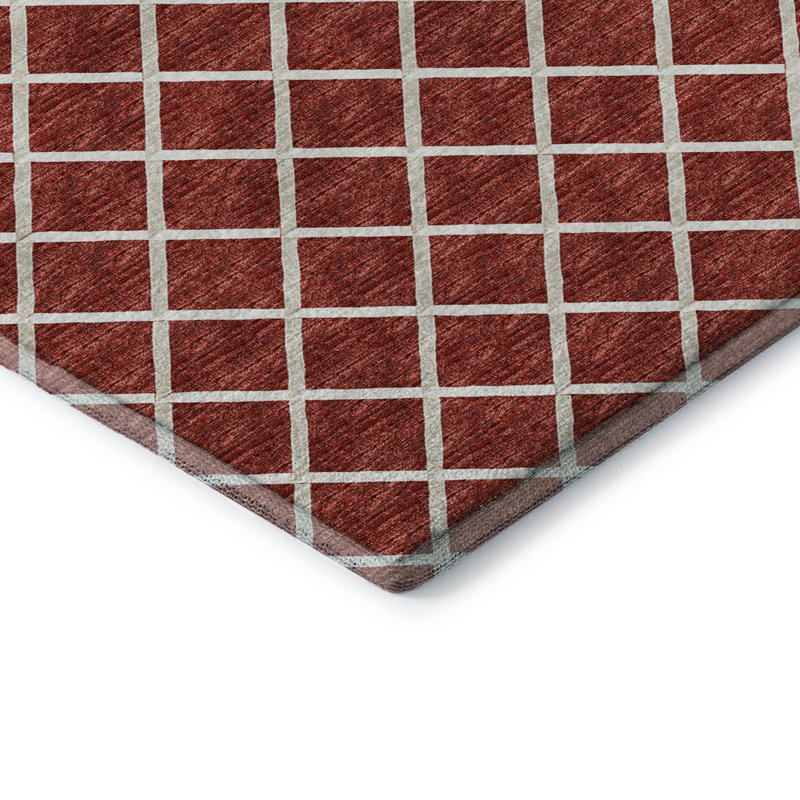 Tapis rouge Uran AMF140 lavable à la machine de qualité supérieure, Rectangle 2 pi 6 po x 3 pi 10 po