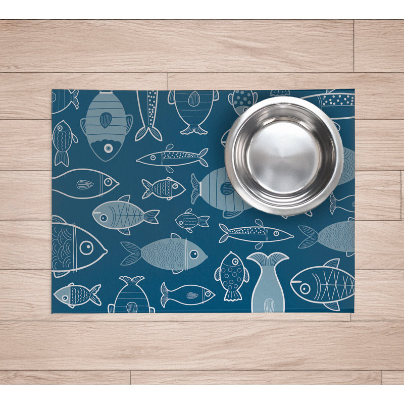 Napperon Here Fishy, Dark Blue, 0.01" H x 12" W x 16" D