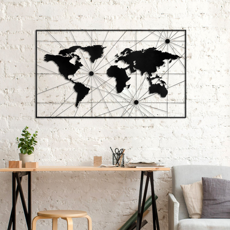 Elegant Black Decorative Metal Wall Accessory, 47.2 x 27.6 inches | 100% Metal, Thickness: 0.05 inches | Lightweight at 6.7 lbs, Easy Wall Mount Design | Perfect for Modern Home Décor & Stylish Interiors
