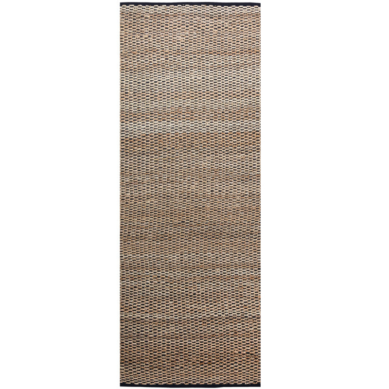 River Geometric Area Rug in Brown/Black, Runner 2'7" x 13'1"