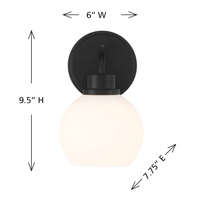 Maverick 1-Light Wall Sconce in Black, Black