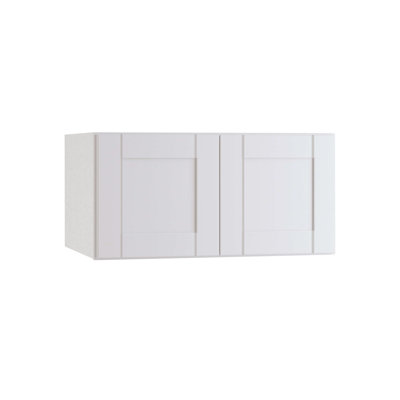 Gallery Express Mercer Plywood Assembled 24 in W x 24 in D x 12 in H Wall Bridge Kitchen Cabinet with Soft Close in White