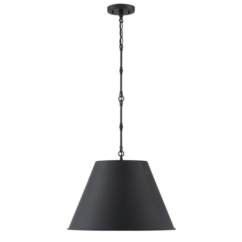 Luminaire suspendu à intensité réglable Presley, H 12,75 po x l 18,25 po x P 18 po, Noir mat