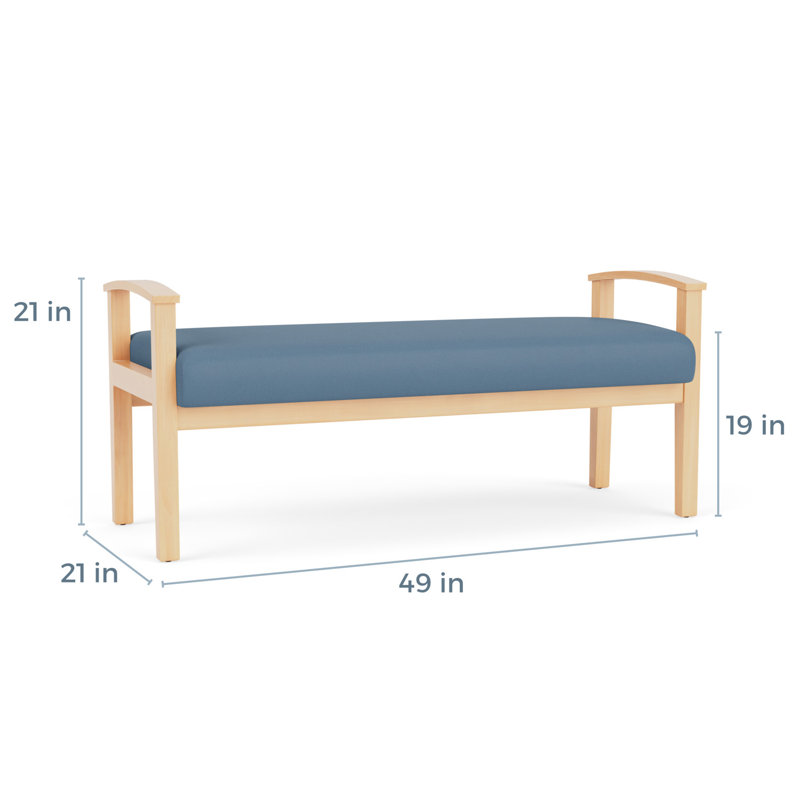 Banc en bois massif Amherst, Naturel, Open House Quarry - bleu