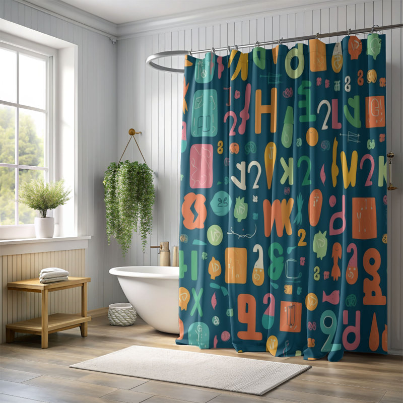 Jetons - Rideau de douche Premium, H 74 po x l 71 po