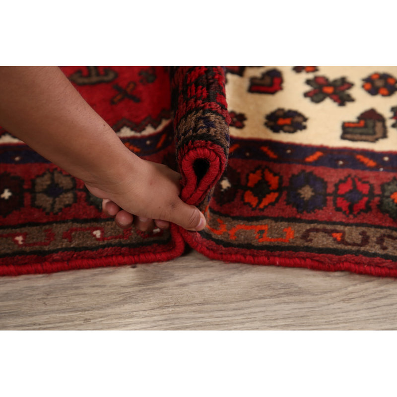 Tapis décoratif en laine noué à la main de conception unique 3 pi 3 po x 4 pi 8 po New Age