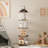 Venelope Bookcase, Bookshelf, 4 Tier Display Cabinet, Display Shelf with Wheels