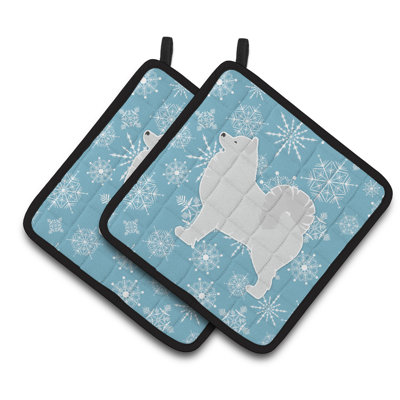 Cuisinier poignée samoyède en flocons d’hiver east urban home