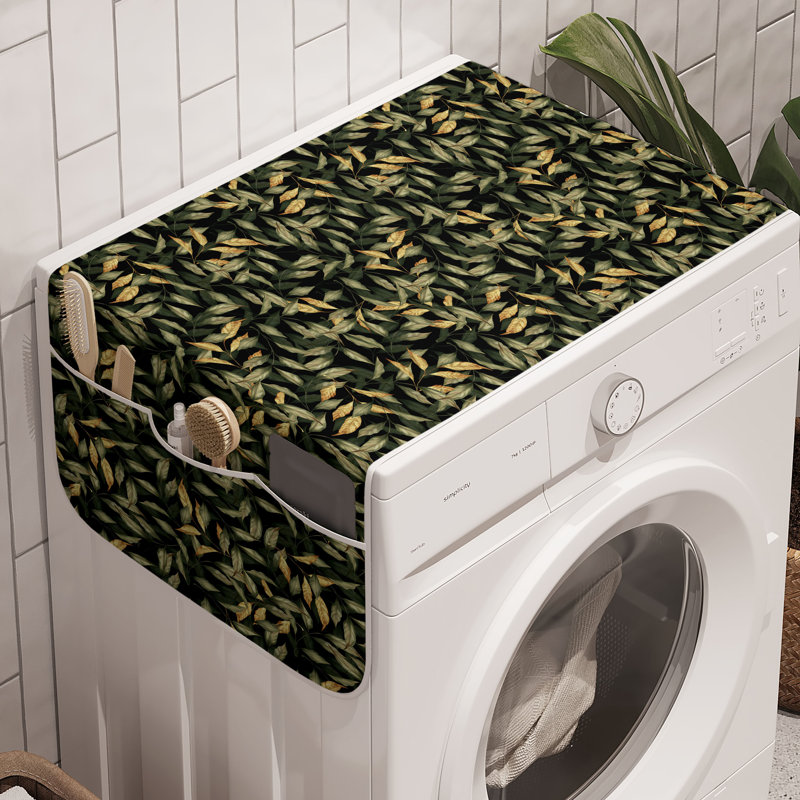 East Urban Home Jungle Boho Washing Machine Organizer Pack of 2 47" x 18.5" Pistachio Green Mustard