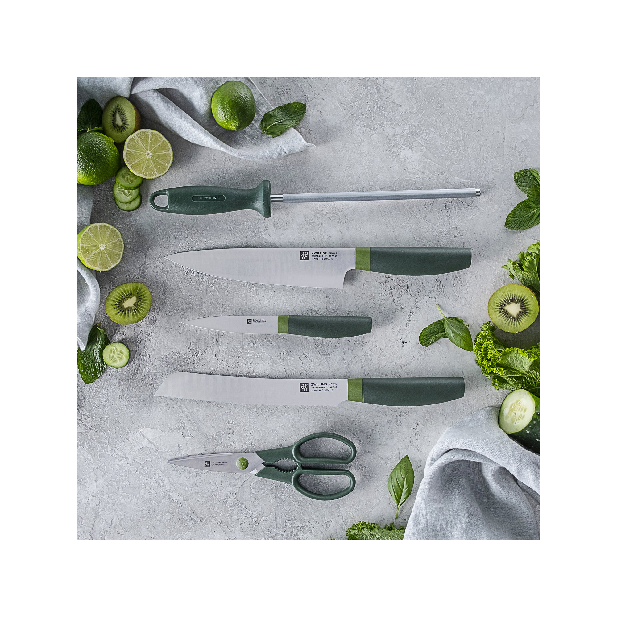 Zwilling Now S 8-piece Knife Block Set, Lime Green