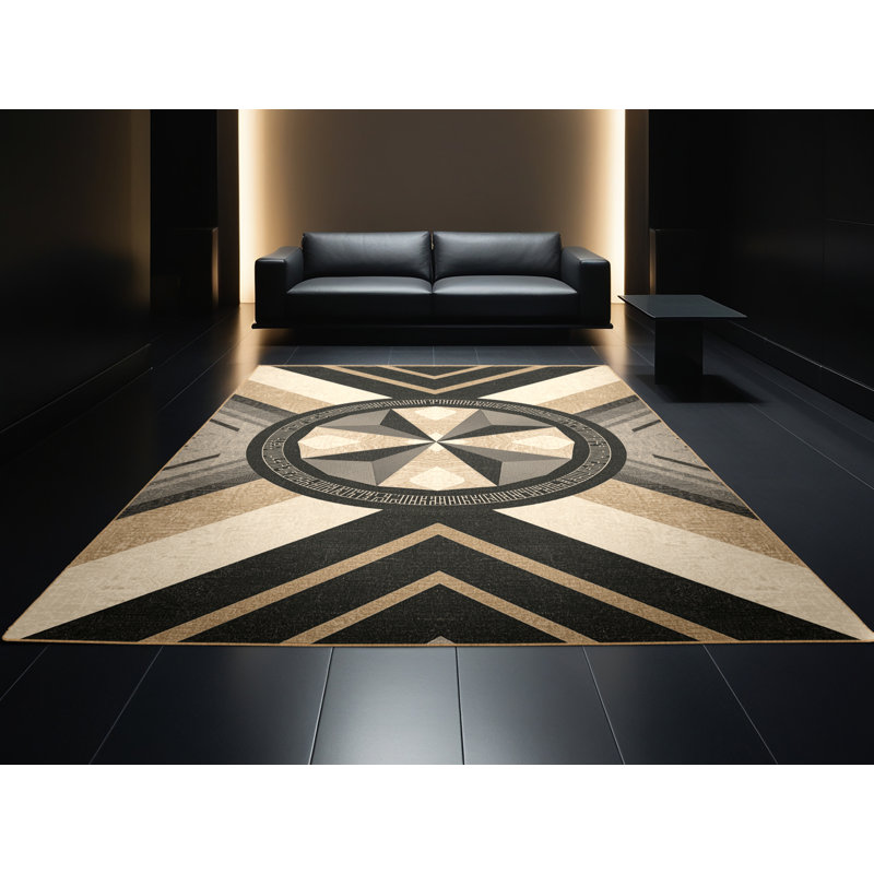 Tapis chic et luxueux lavable à la machine Tomohon, 7x9