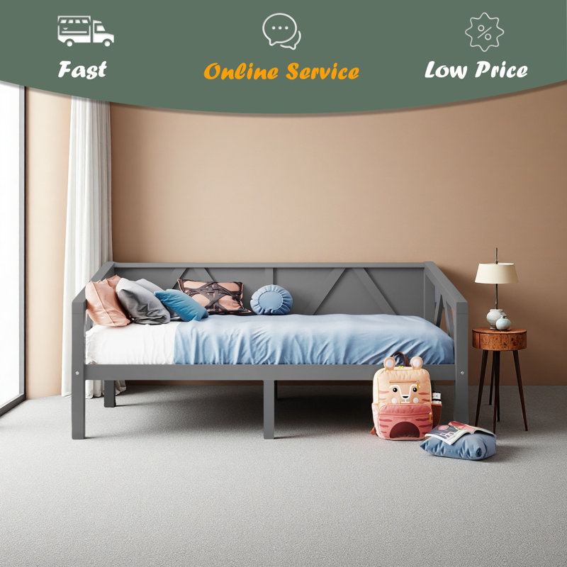 Daybed, Gray, Twin 