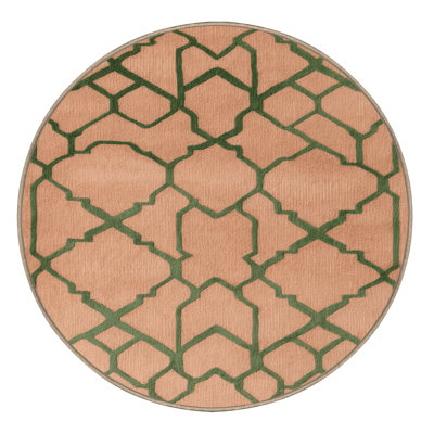 Machine Washable Trellis Brown Area Rug
