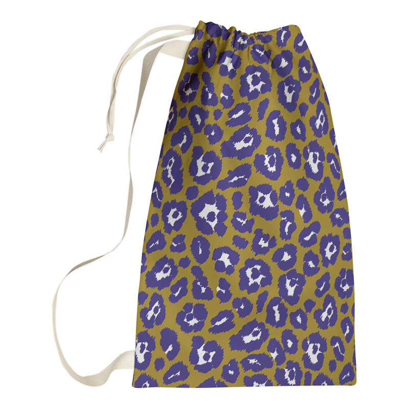 Fabric Laundry Bag with Handles, 36" H x 28" W, Gold/Purple/White, Baltimore