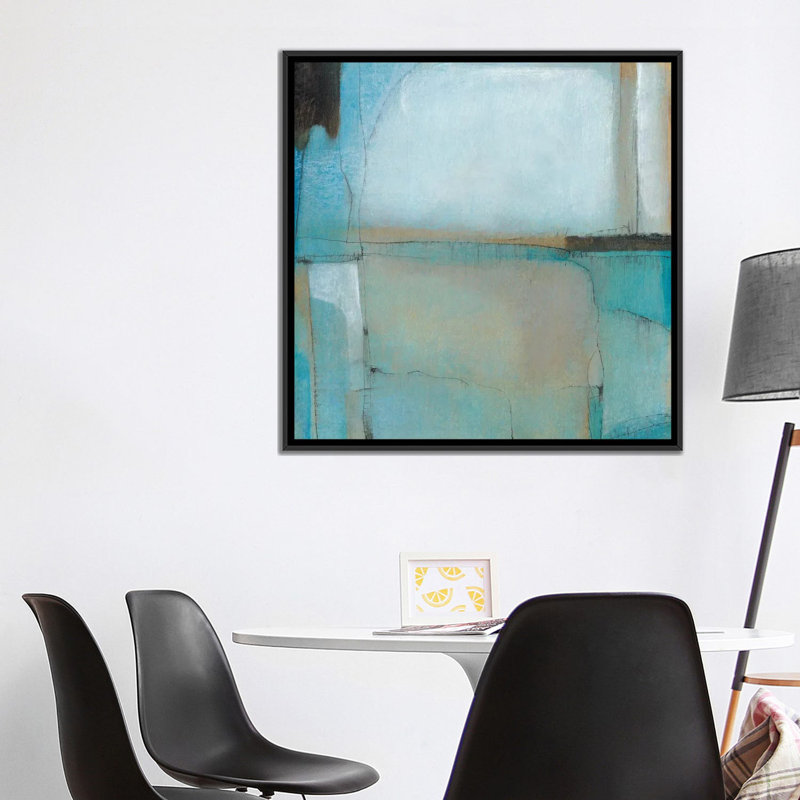 «Celestial I», reproduction sur toile, H 18 po x l 18 po x P 1,5 po, Toile avec cadre noir, Pas de tapis
