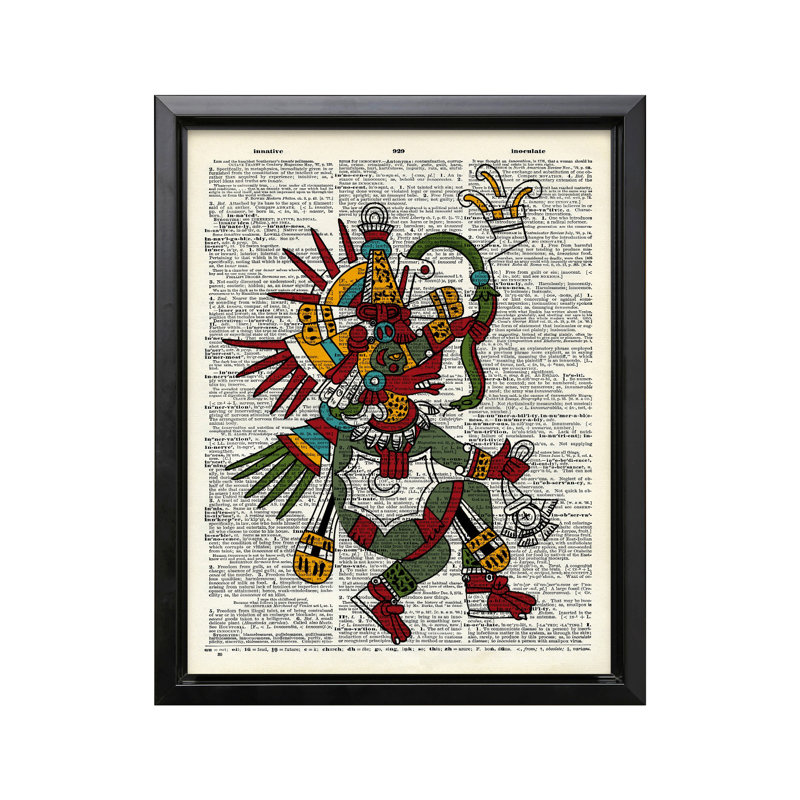 Quetzalcoatl, Black Framed, Canvas, 11"H x 14"W
