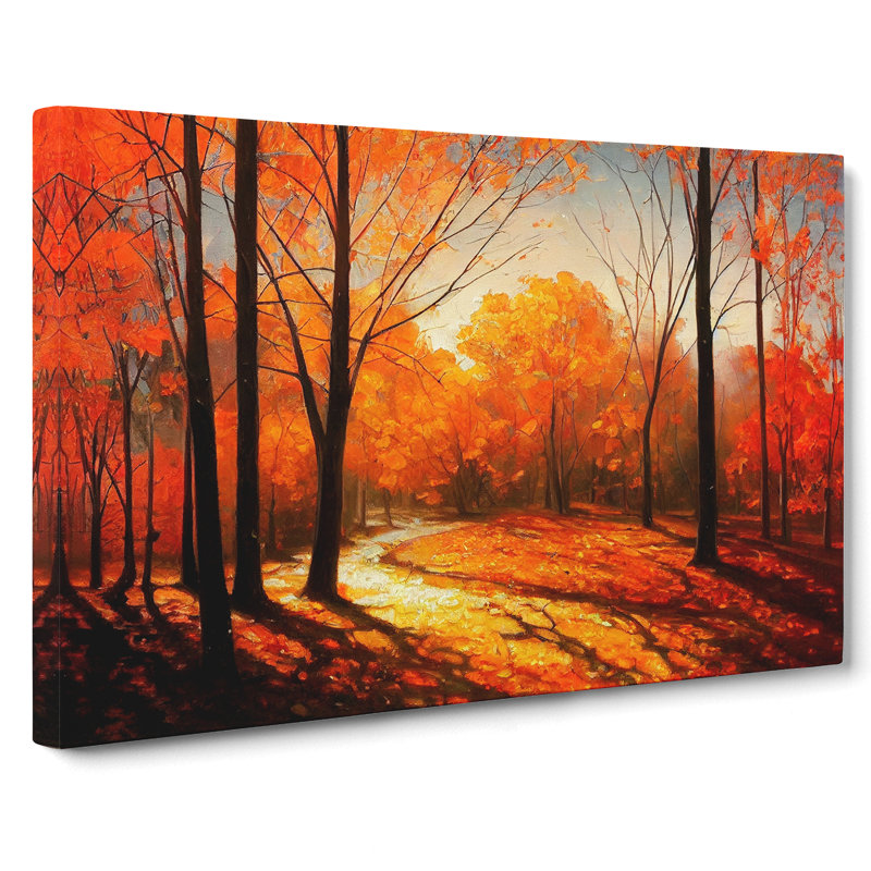 Masterful Autumn Forest - Wrapped Canvas, 35cm H x 50cm W x 3cm D
