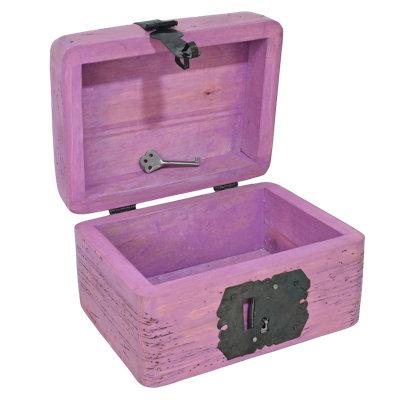 Keepsakes Collection Wooden Trinket Box In Lavander, With Key