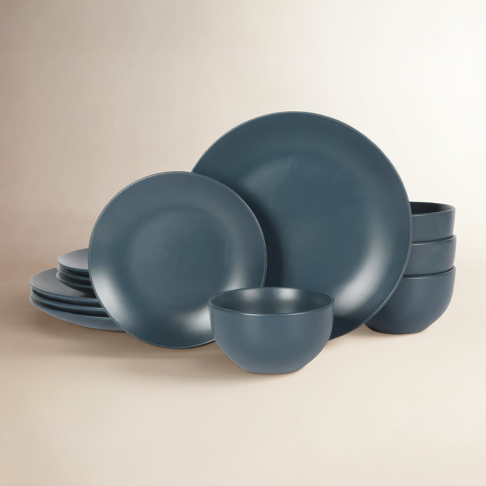 Queenslane Stoneware Dinnerware Set, Blue