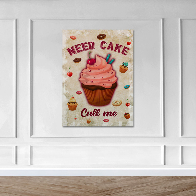 «A Cupcake» sur fond blanc - impression sur toile tendue, H 14 po x l 11 po x P 2 po