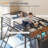 Full Over Twin Triple Bunk Bed with LED Lights, Metal Frame Bunk Bed with 8 Storage Drawers, Open Shelves, Safety Rails & Ladder, Space-Saving Bunk Bed for Bedroom-751576933