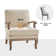 Amilio 28" W Polyester Armchair with Solid Wood Legs