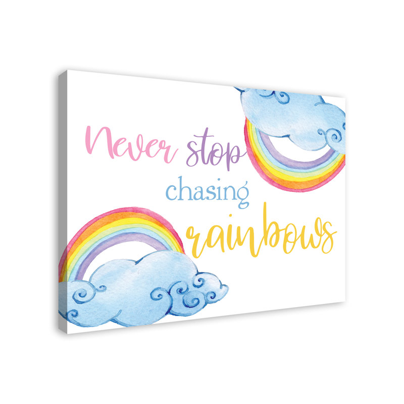 « never stop », art sur toile rainbows water Mabie, H 24 po x l 18 po x P 1,25 po