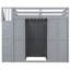 Lit mezzanine double gris avec garde-robe transformable avec panneaux de porte pliables, organisation sans effort, bureau intégré pour bureau et support élégant, espace de rangement à trois tablettes, convient à tous